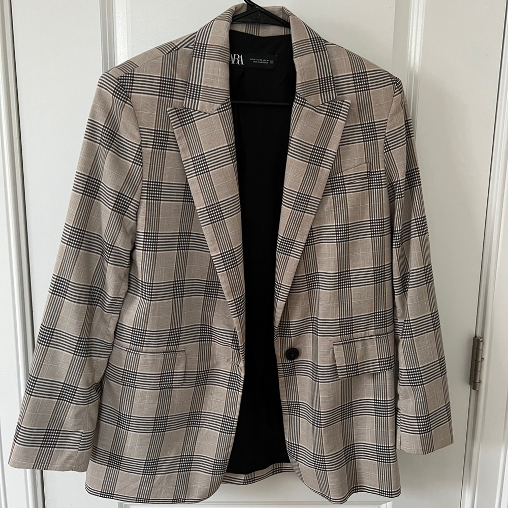 Zara Women Plaid Blazer - XS